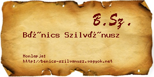 Bénics Szilvánusz névjegykártya